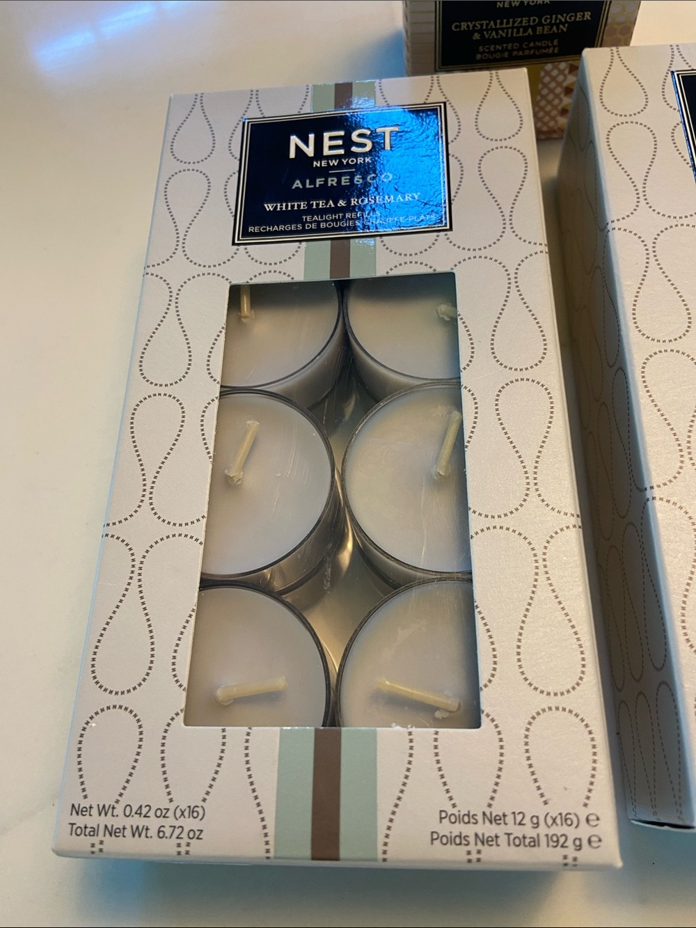 NEST Fragrances White Tea & Rosemary Tea Light Candles - Set of 2 (White) - Picture 3 of 16